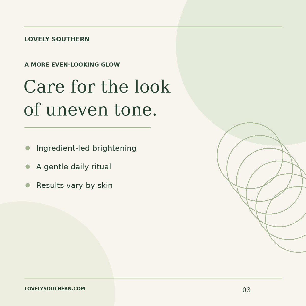 Lovely Southern ingredient and routine graphic